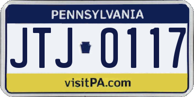 PA license plate JTJ0117