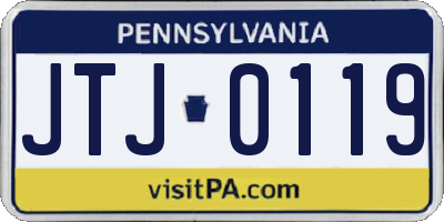 PA license plate JTJ0119