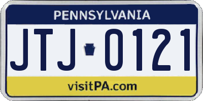 PA license plate JTJ0121