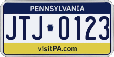 PA license plate JTJ0123