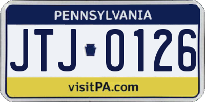 PA license plate JTJ0126