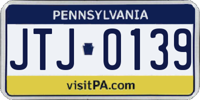 PA license plate JTJ0139