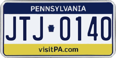 PA license plate JTJ0140