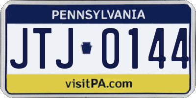 PA license plate JTJ0144