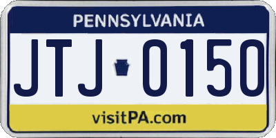 PA license plate JTJ0150