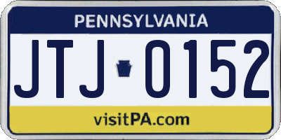 PA license plate JTJ0152