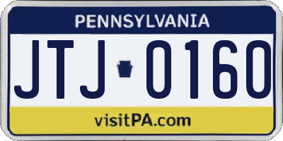 PA license plate JTJ0160