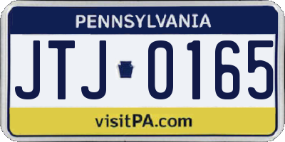 PA license plate JTJ0165