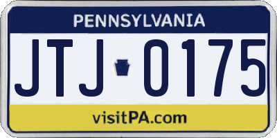 PA license plate JTJ0175