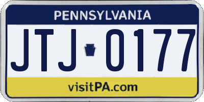 PA license plate JTJ0177