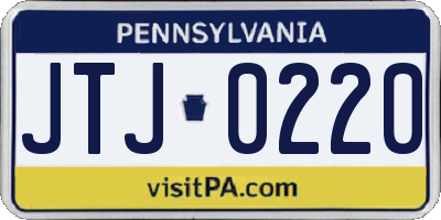 PA license plate JTJ0220