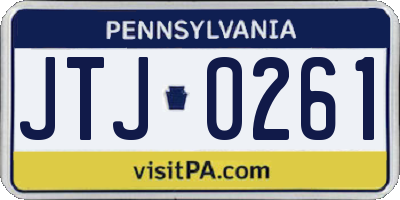 PA license plate JTJ0261