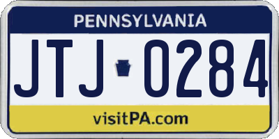 PA license plate JTJ0284