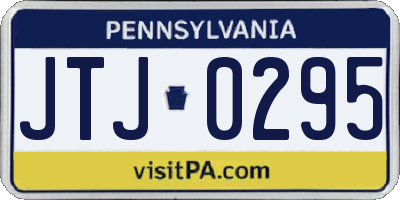PA license plate JTJ0295