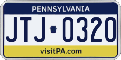 PA license plate JTJ0320