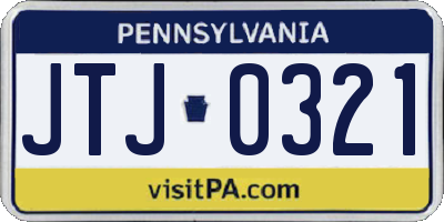 PA license plate JTJ0321