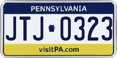 PA license plate JTJ0323