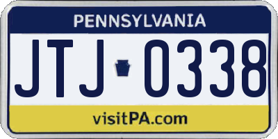 PA license plate JTJ0338