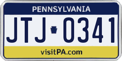PA license plate JTJ0341