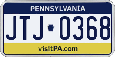 PA license plate JTJ0368