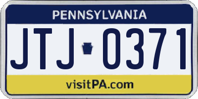 PA license plate JTJ0371