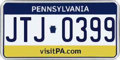PA license plate JTJ0399