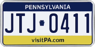 PA license plate JTJ0411