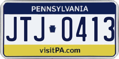 PA license plate JTJ0413