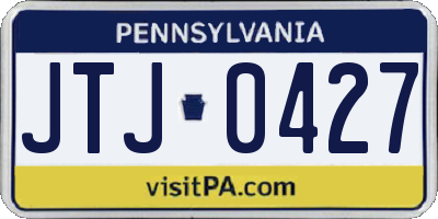 PA license plate JTJ0427