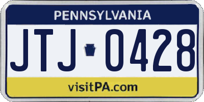 PA license plate JTJ0428