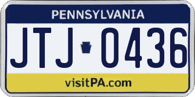 PA license plate JTJ0436