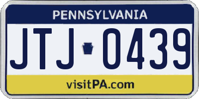 PA license plate JTJ0439