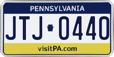 PA license plate JTJ0440