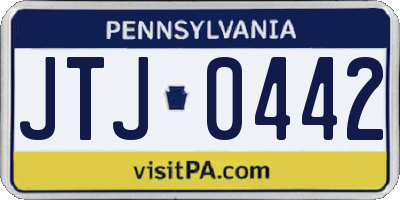 PA license plate JTJ0442