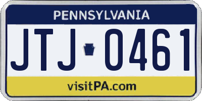 PA license plate JTJ0461