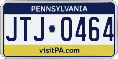 PA license plate JTJ0464
