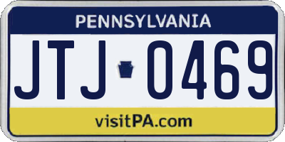 PA license plate JTJ0469
