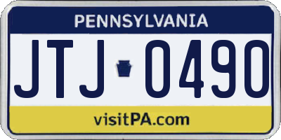 PA license plate JTJ0490