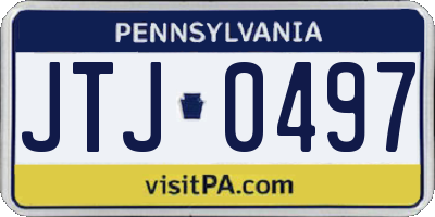 PA license plate JTJ0497