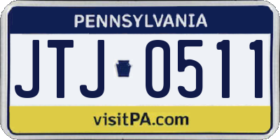 PA license plate JTJ0511