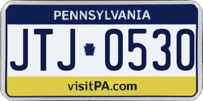 PA license plate JTJ0530