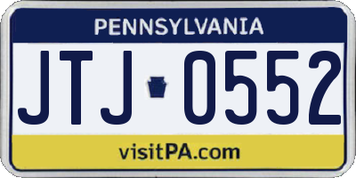 PA license plate JTJ0552