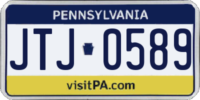 PA license plate JTJ0589