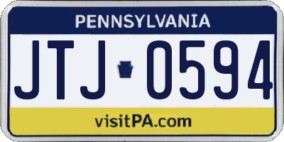 PA license plate JTJ0594