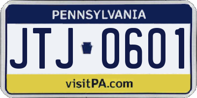 PA license plate JTJ0601