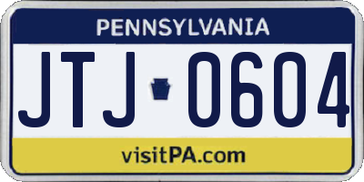 PA license plate JTJ0604