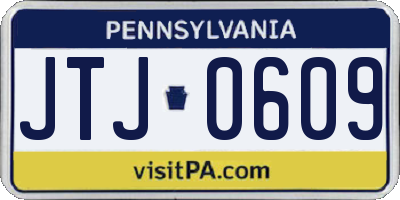 PA license plate JTJ0609