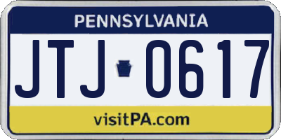 PA license plate JTJ0617