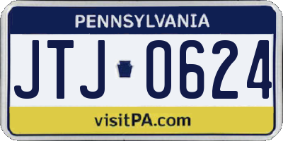 PA license plate JTJ0624