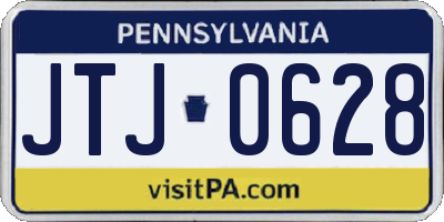 PA license plate JTJ0628